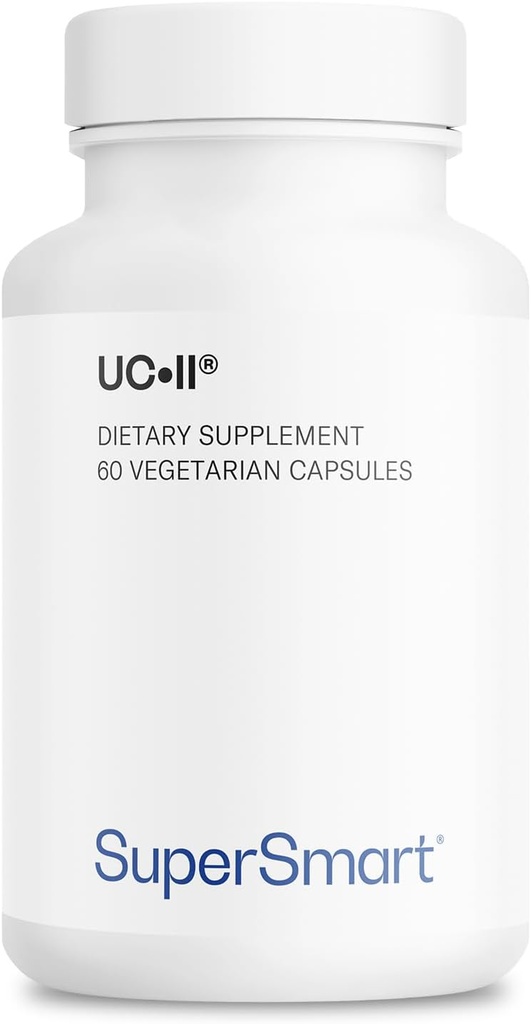 Supersmart UC II Supplement 40 mg per Day (Premium Collagen) - Undenatured Type II Collagen Supplement | Non-GMO & Gluten Free - 60 Vegetarian Capsules