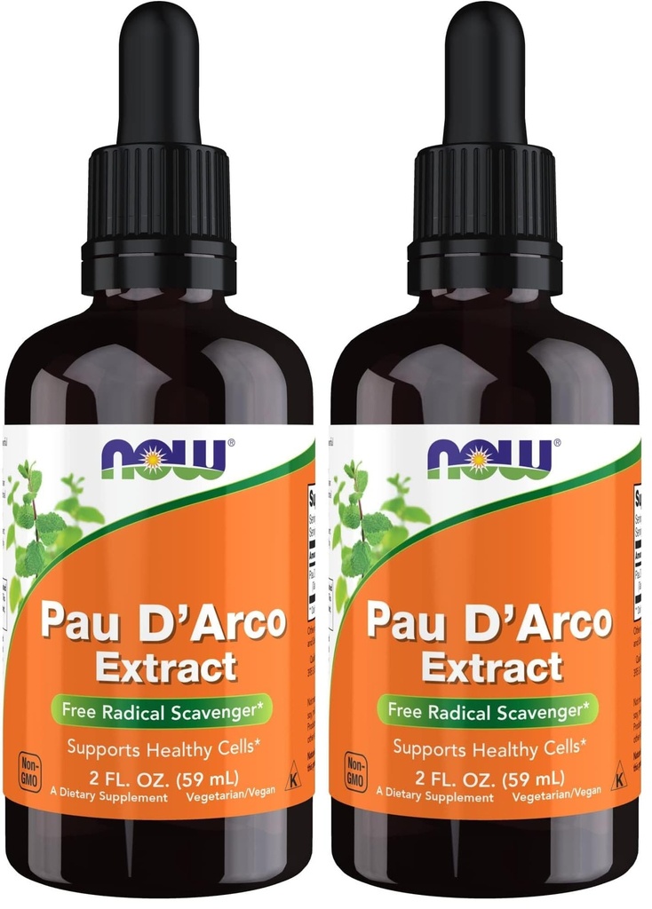 NOW Supplements, PAU D'Arco Extract Liquid with Dropper, Free Radical Scavenger*, 2-Ounce (Pack of 2)