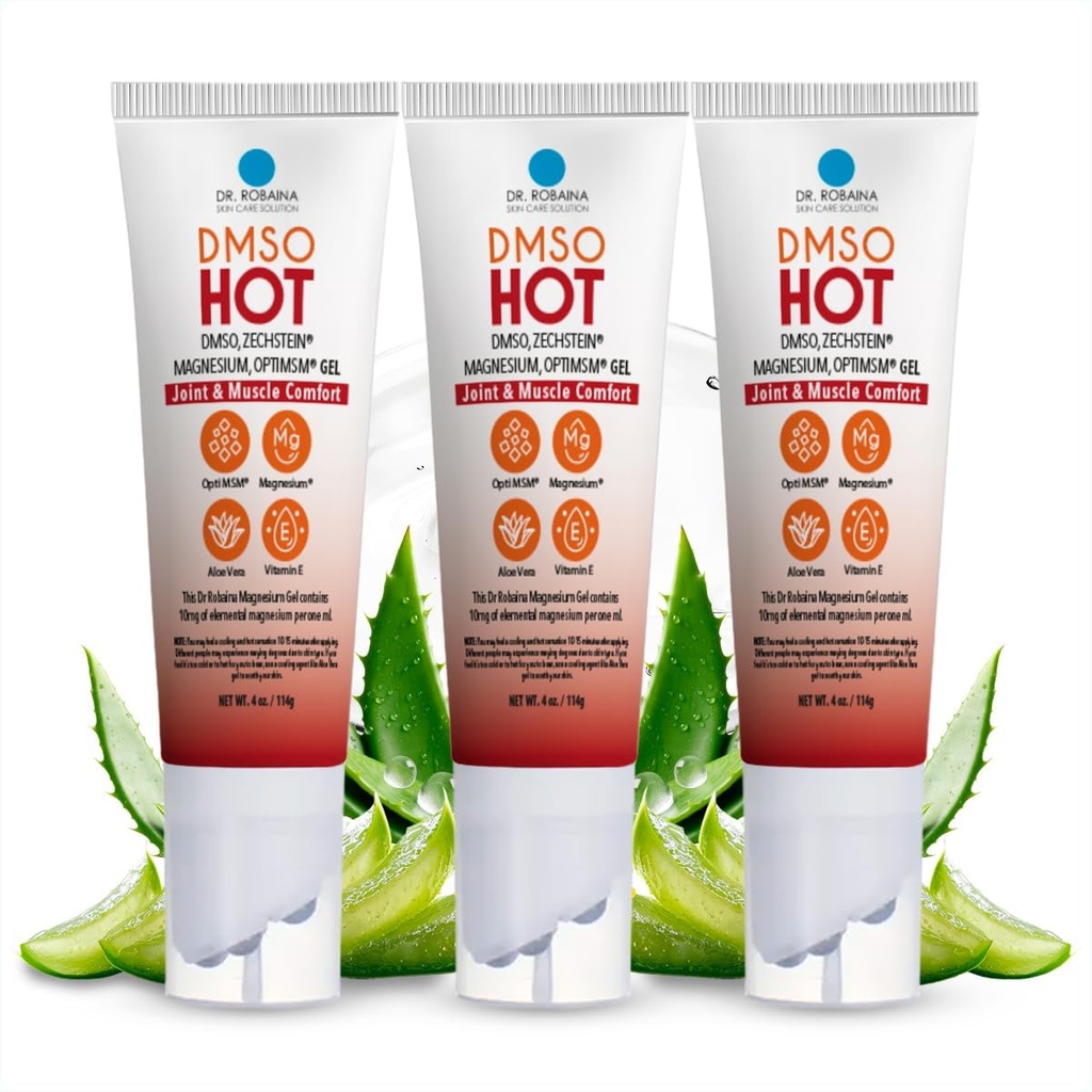 Dr. Robaina DMSO HOT Roll-On -% 99.9 Pure Pharmaceutical Grade | Multi-Ball Applicator for Targeted Heat | Zechstein, MSM, Arnica, Aloe Vera, E - 4 oz | ABD'de Yap