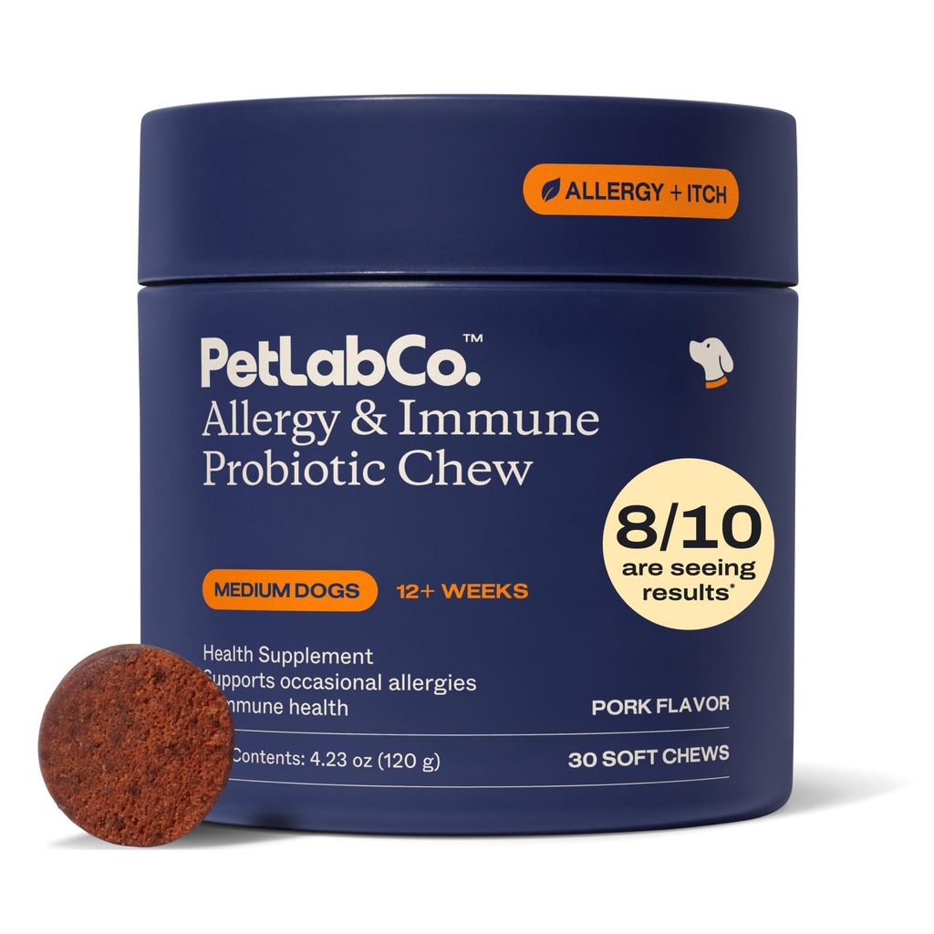 PetLab Co. Alerji & Immune Daily Probiyotiks for Dogs. Supports Yeast Production, Season Allergies, Intermittent Itchiness, Gut & Digestive Health for Medium Dimension Dog, Ambalaj Vary Health