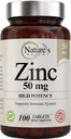 Çinko 50mg [High Potency] Supplement - Immune Support System from Natural çinko (Oxide/Citrate) 100 Tablet, Nature's Potent tarafından yapılan.