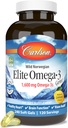 Carlson Elite Omega 3 Gems, 1600 mg, Lemon Flavored, 240 Softgels