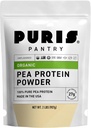 PURIS Organic Pea Protein Powder – USDA Organic Vegan Protein | 27g Plant Protein Per Serving | Non-GMO Gluten-Free Soy-Free | Clean Label | Smooth Taste | Ideal for Shakes, Smoothies, Baking | 2 lb