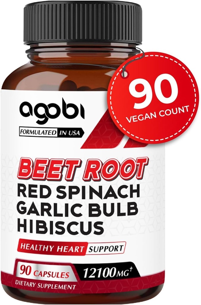5in1 Arıt Kök Kapsülleri - Red Spinach, Organik Bulb Bulb, Hibiscus & Black Pepper - Enerji Üretimi Desteği, Immune System & Digestive Health - 90 Vegan Capsules