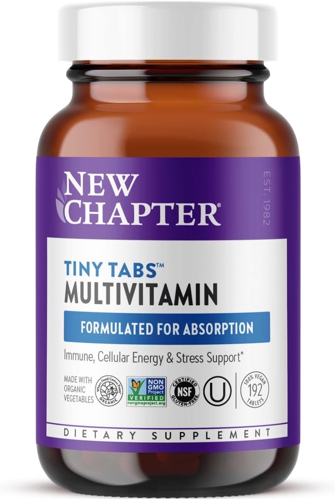 Yeni Bölüm Tiny Tabs Multivitamin with 20+ Nutrients for Immune, Cellular Energy & Stress Support, Including Vitamin D3 + B Vitaminleri, 192 Kont Count Count Count