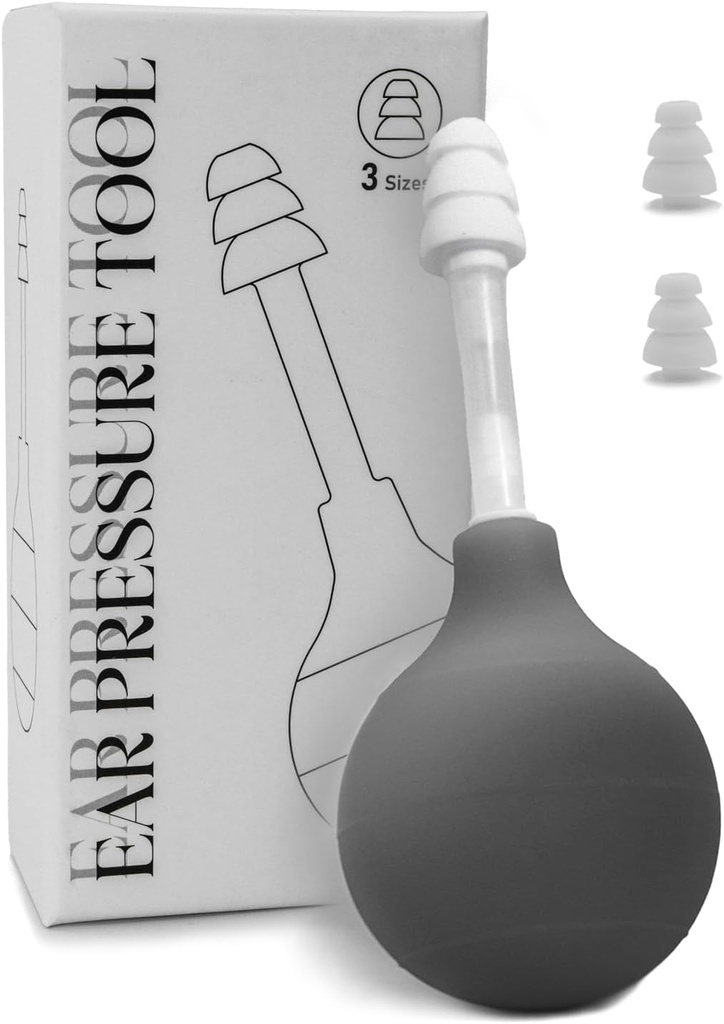 Doğal Kulak Baskı Yardım Cihazı, Migraine Relief Products Through İç Kulak Baskısı, Uçak Kulakları Ache Ağrı Action Device for Flying (Gray)