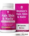 1 Body Hair Skin and Nails Βιταμίνες με Βιοτίνη – Συμπλήρωμα για την ανάπτυξη των μαλλιών για γυναίκες & άνδρες με 26 Βιταμίνες, Ορυκτά & Βότανα Εκχυλίσματα – Ισχυρότερα Μαλλιά, Υγιεινό Δέρμα & Νύχια – 60 Vegan Κάψουλες