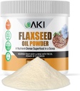 AKI Flaxseed Oil Toz - Omega-3 Fatty asitleri, Fiber, & Lignans - Yapay Katkılardan Ücretsiz, İdeal Malzemeler Kaliteleri (5.30oz/150g) ile Yapıldı.