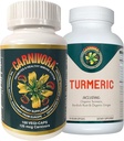 Carnivora Vegi Caps + Turmeric Combo - Ortaklar ve Digestion için Geliştirilmiş Sistem Desteği (Bundle with 1 Şişe Vegi-Caps and 1 Şişe Turmeric)