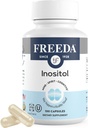 FREEDA Pure Inositol Κάψουλες - Myo-Inositol για ορμονική ισορροπία, λειτουργία των ωοθηκών και υποστήριξη Mood - Kosher, χορτοφάγοι, Made in USA - 100 Count, 100-Day Supply - Υποστηρίζει τη μεμβράνη υγεία