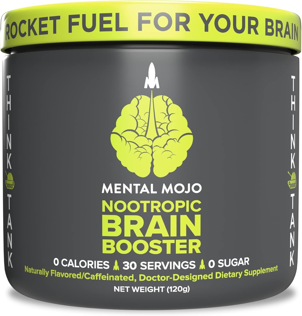 Nootropic Brain Booster (30 Services) Nootropic Drink Mix & Brain Supplement - Υποστηρίζει την ενέργεια, την εστίαση και τη μνήμη - Μηδέν θερμίδες, ζάχαρη δωρεάν - Kiwi Φράουλα