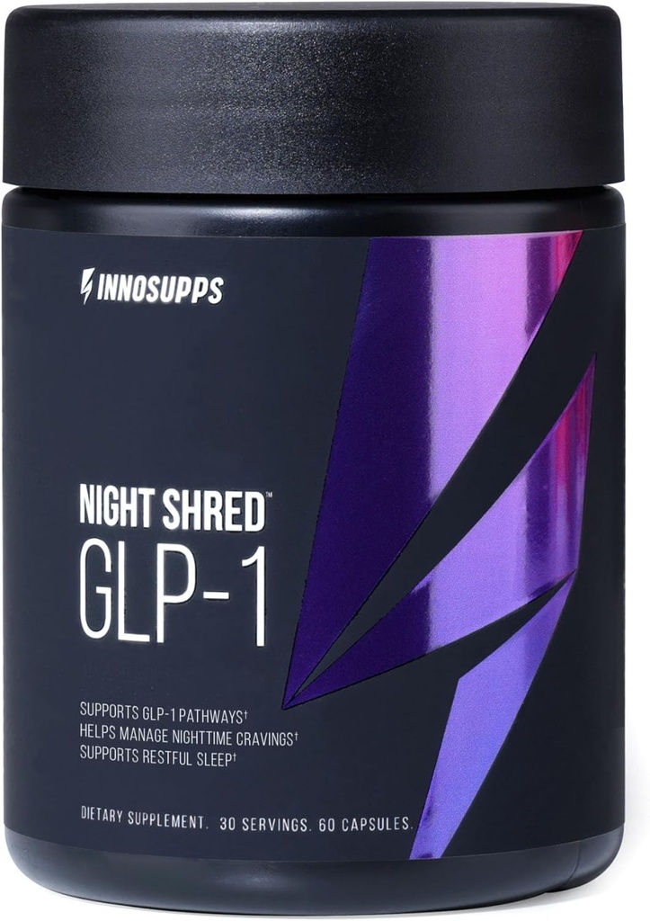 InnoSupps Night ShredTM GLP-1 | Nighttime Metabolic + Sleep Support* | Akkermansia + Ashwagandha | 60 Capsules. 30 Servisler.