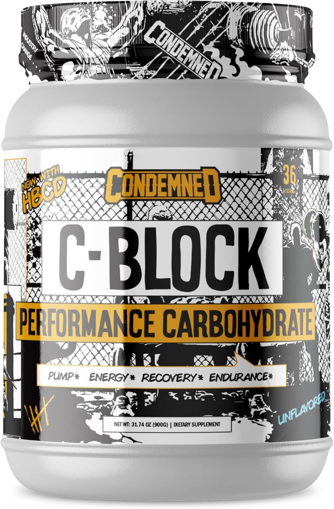 CONDEMNED Labz C-Block Performansı Carbohidrat Toz | 25g Carb10, Highly Branched Cluster Dextrin | Hızlı Digestion | Boost Stamina & Recovery | 36 Hizmet (Unflavored)