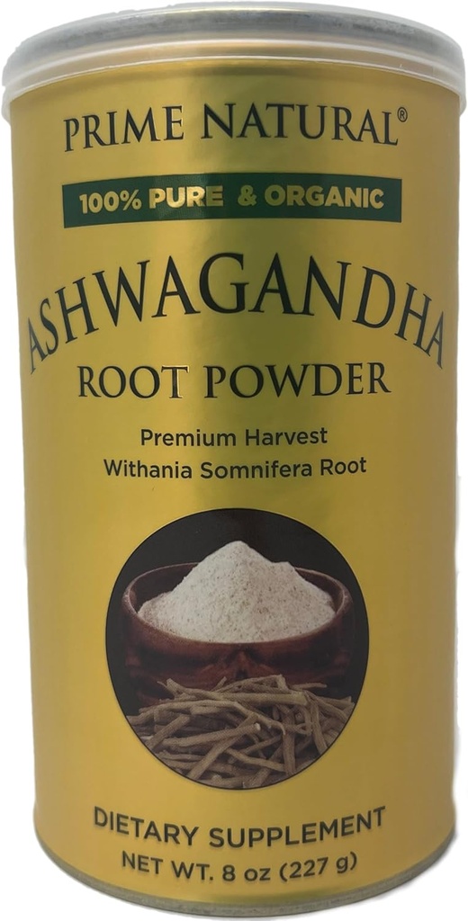PRIME NATURAL Ashwagandha Root Powder 8oz 