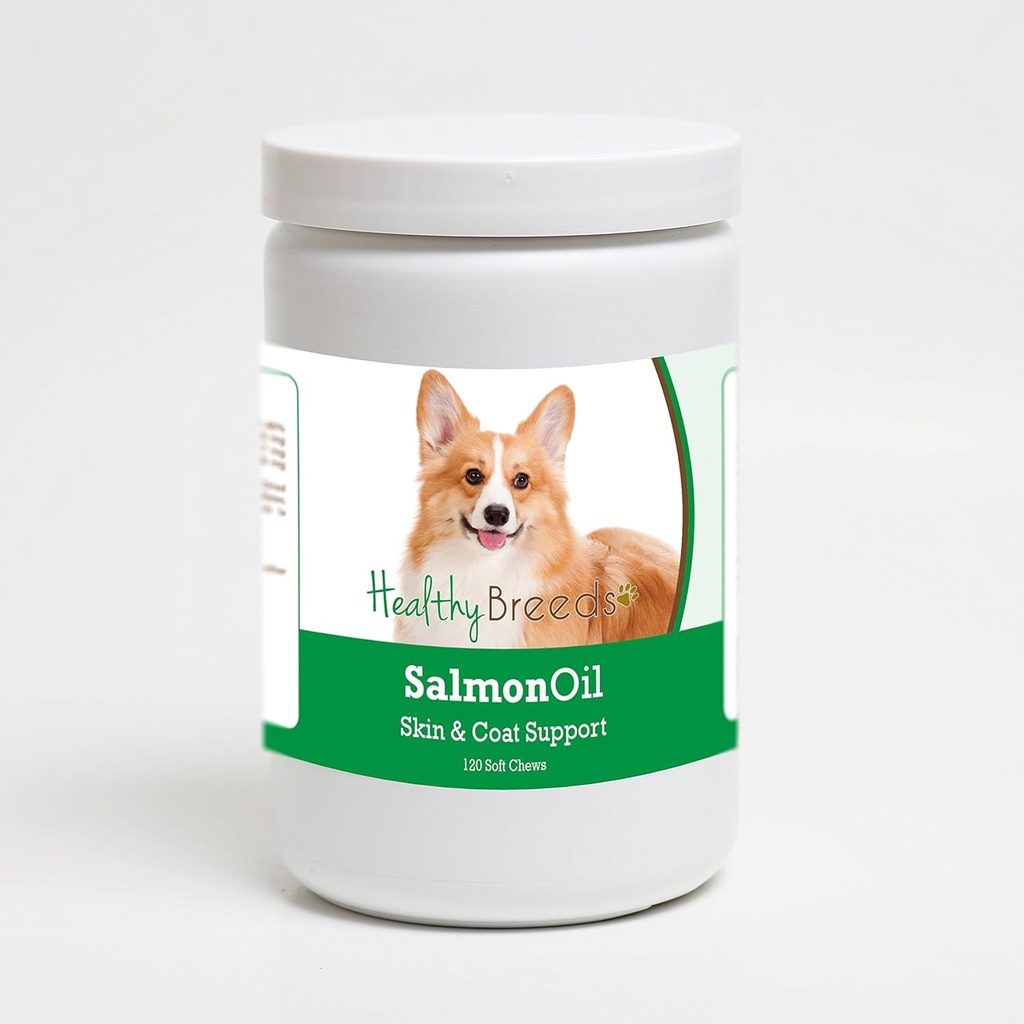 Sağlıklı Breeds Pembroke Welsh Corgi Salmon Oil Yumuşak Chews 120 Kont