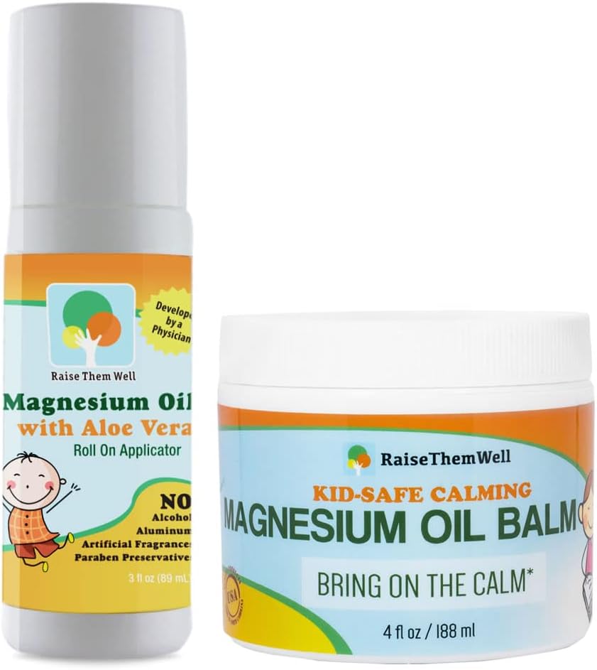 Them Well Kids Güvenli Magnezyum Oil Balm ve Kid Güvenli Magnezyum Oil Roller Sche