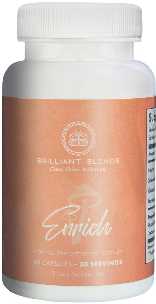 ENRICH Adaptogen Supplement – Doktor-Formated Blend for Energy, Focus and Care, and Mood Support | Natural Adaptogen Formula ile Doğal Kaynak Malzemeler | Vegan, Non-GMO | 30 Servisler