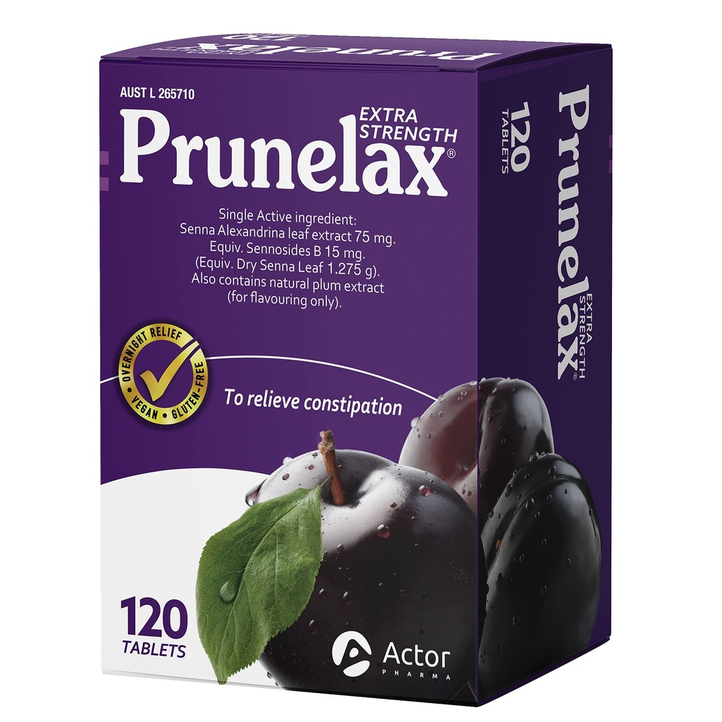 Prunelax Tabletleri - Ekstra Kuvvet Doğal Laxative Supplement Constipation Relief & Restore Normal Bowel Motion-120 Tabletleri