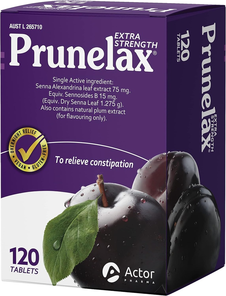 Prunelax Tabletleri - Ekstra Kuvvet Doğal Laxative Supplement Constipation Relief & Restore Normal Bowel Motion-120 Tabletleri