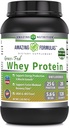 Amazing Formulas Grass-Fed Whey Protein Toz | 25 Grams Protein Tamam | Doğal Tatlıcı ve Flavor | BCAA & EAA | ABD'de Yapılacaklar (2 Lb, Unflavored)