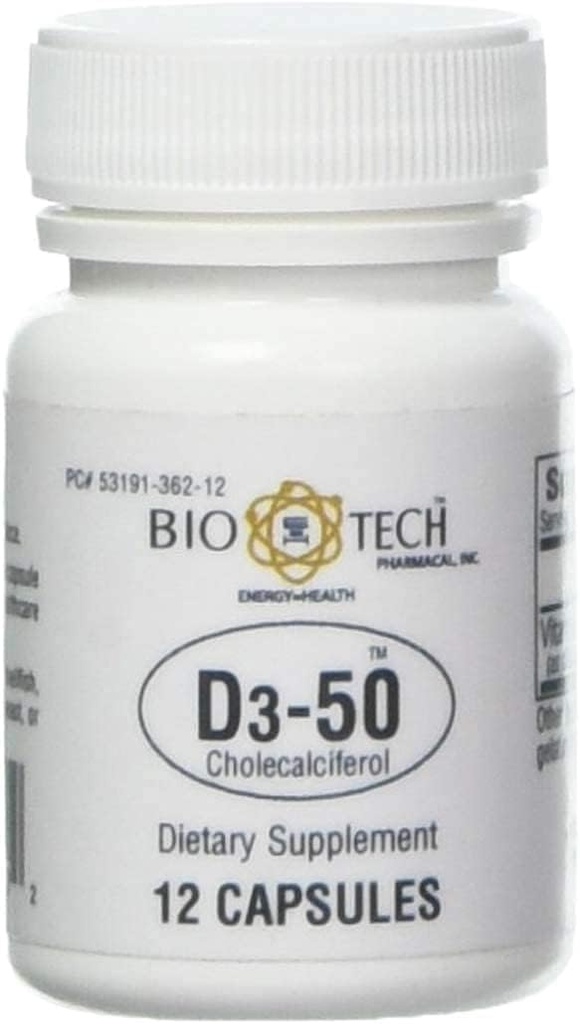 Bio-Tech Pharmacal Vitamin D3 (D3-50 50k IU, 12 Kont)