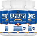 15in-1 Alpha GPC Supplement with Phosphatidylserine, Uridine, L-Theanine, Lion's Mane Mushroom, 180 Capsules