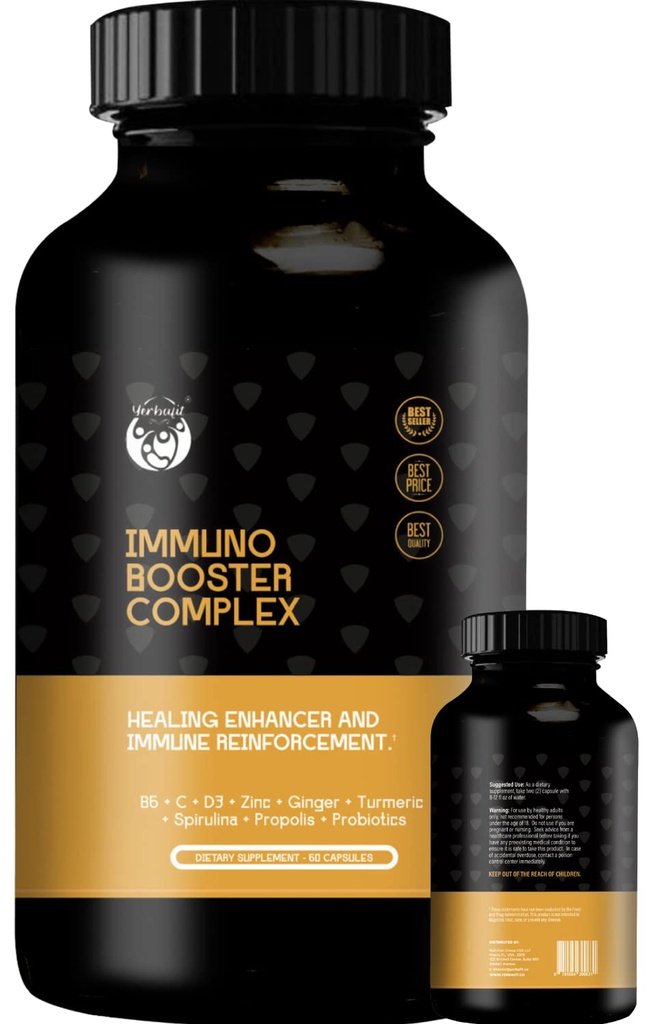 Savunma Desteği Immune Sisteminizi güçlendirin ve Sağlığınızı 10-in-1 ile koruyun, Vitamin C, D3, B6, çinko, Echinacea, Ginger, Turmeric, Spirulina, Propolis ve Probiyotikler. 60 Cap