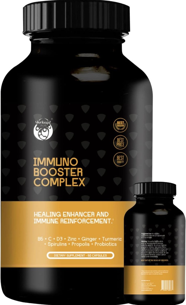 Savunma Desteği Immune Sisteminizi güçlendirin ve Sağlığınızı 10-in-1 ile koruyun, Vitamin C, D3, B6, çinko, Echinacea, Ginger, Turmeric, Spirulina, Propolis ve Probiyotikler. 60 Cap