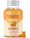 Yetişkinler için Turmeric Gummies (60 Kont, 30 Günlük Supply) - Turmeric Curcumin Supplement Gummies w/Black Pepper Ortak Destek için * - Ginger Flavored, Non-GMO, Vegan, Gluten-Free Ortak Supplement