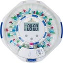 SenyerKare 28-Day Automatic Pill Dispenser with Alarm & Alzheimer’s Care, Medication Organizer w/Easy-Read LCD Display, Sound & Light & Key Alerts for Medication, Vitamins, Supplements, Clear Lid
