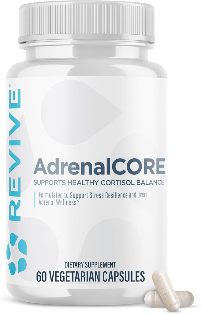 Revive MD Adrenal Support Supplements for Fatigue - Natural Cortisol Manager & Supplement with Rhodiola Rosea & Ashwagandha Energy Levels & mental Performansı - Erkekler & Kadınlar - 30 Hizmet