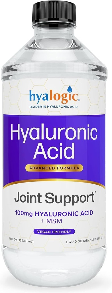 Hyalogic Hyaluronik Asit Ortak Destek Supplement (12 oz) – Gelişmiş Formula Ortak Supplement – MSM & 100 mg Hyaluronik Asit Supplements – Kadınlar ve Erkekler için Ortak Sağlık Araştırması