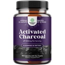 Natures Craft Aktif Charcoal Pills Detox & Cleanse - Puring Coconut Capsules 1200 mg Per Bloating Relief - Active Detox Supplement for Body & Gut Health - Count