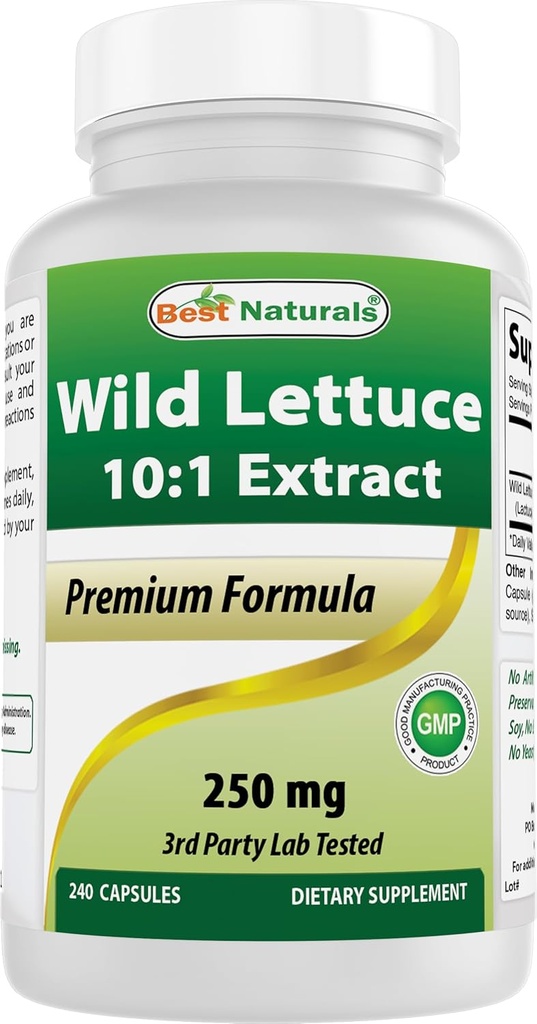 En İyi Doğallar Vahşi Lettuce 10:1 Ekstra 250 mg - 240 Capsules
