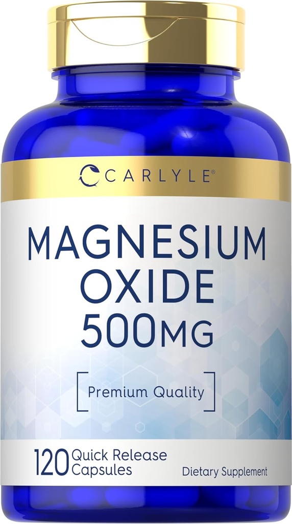 Carlyle Hoffman Magnezyum 500 mg | 120 Capsules | Premium Quality | Non-GMO ve Gluten Free Supplement Supplement