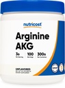 Nutricost Arginine AKG Powder 300 Grams (AAKG) - 3G Per Serving & 100 Servings - Καθαρή Arginine Alpha Ketoglutarate