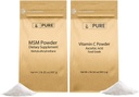 PURE Αρχική ΣΥΣΤΑΤΙΚΑ Βιταμίνη C σκόνη & Methylsulfonylmethane MSM σκόνη Bundle, (2 lb) Πάντα καθαρό, συμπλήρωμα διατροφής