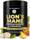 Εκχύλισμα υψηλής αντοχής Organic Lion's Mane Mushroom Gummies με Ashwagandha & L-Theanine - Potent Lion's Mane Brain Συμπληρώματα μνήμης & χαλάρωσης - Mushroom Gummies for Focus