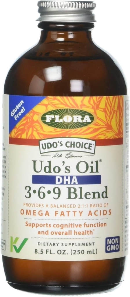 Μείγμα πετρελαίου Omega 3-6-9 του UDO, 8,5 oz - Μη ΓΤΟ & Χωρίς γλουτένη