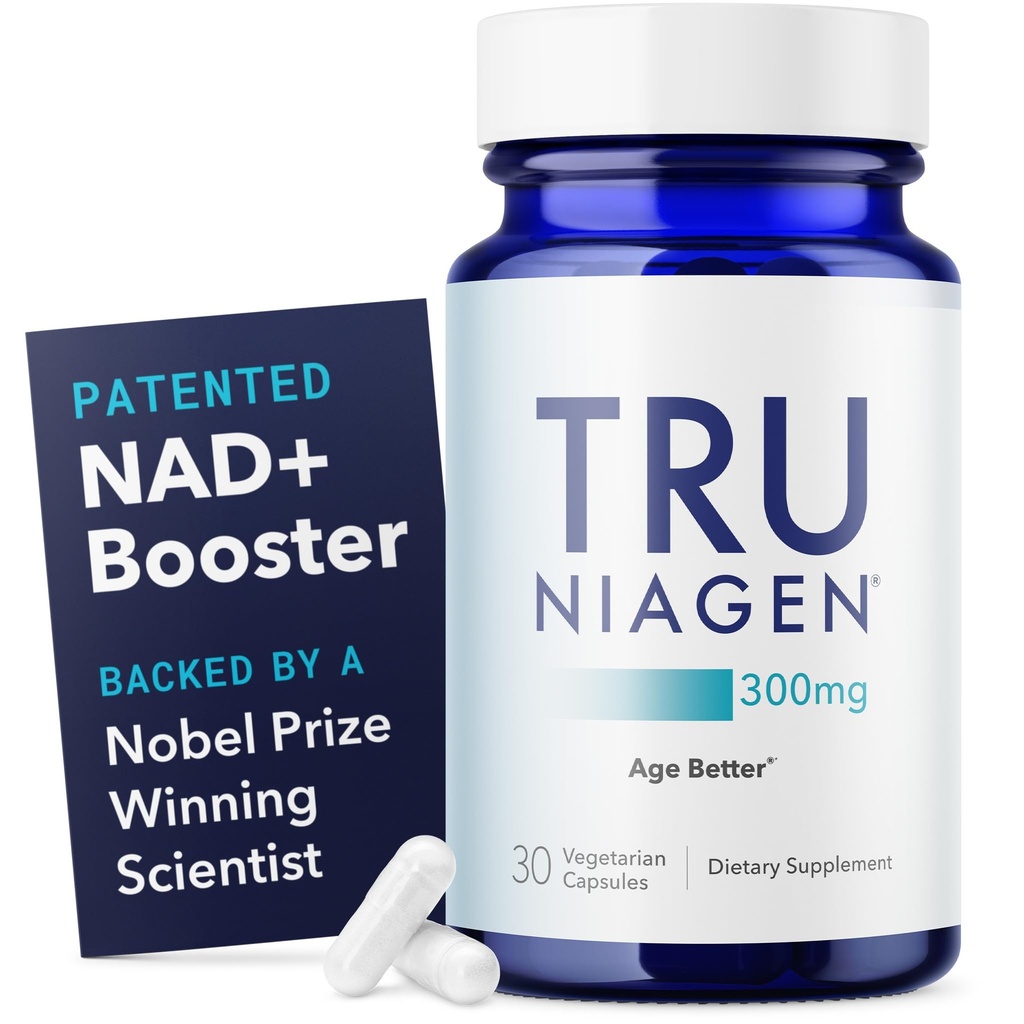 TRU NIAGEN, Anti Aging ve Hücre Rejenerasyonu için patentli NAD+ Supplement, 300 mg Niagen, 30 Hizmet | Destek Hücreleri Enerji, Beyin, Kas | Nicotinamid Riboside (NR) 1 Günlük | 1 Şişe