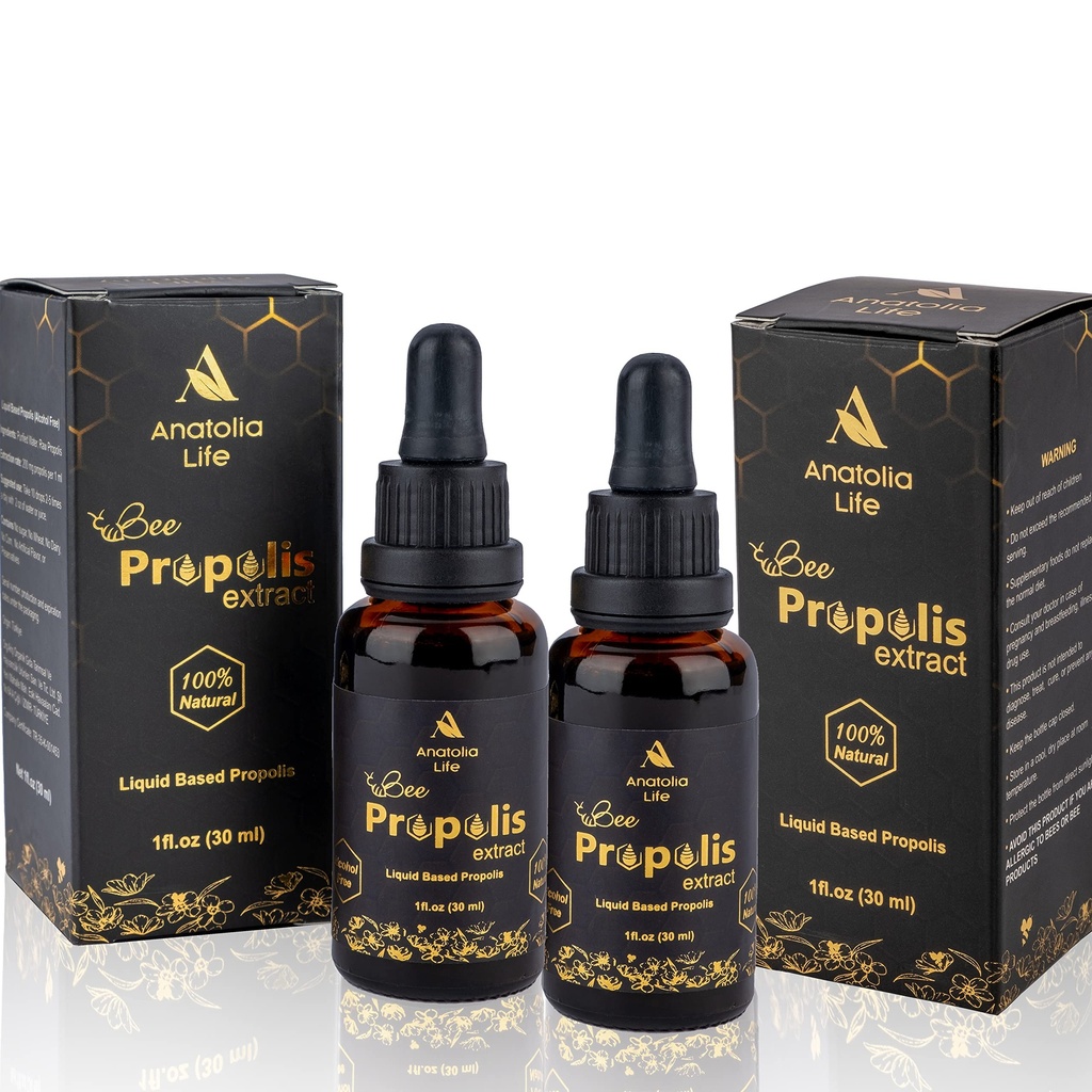 Natural Bee Propolis Extract, 30 mL, Advanced Liquid Timpture Immune System Booster and Seasonal Defense, Pure High Potency Herbal Supplement, Non-GMO (Propolis (2) Pack)...