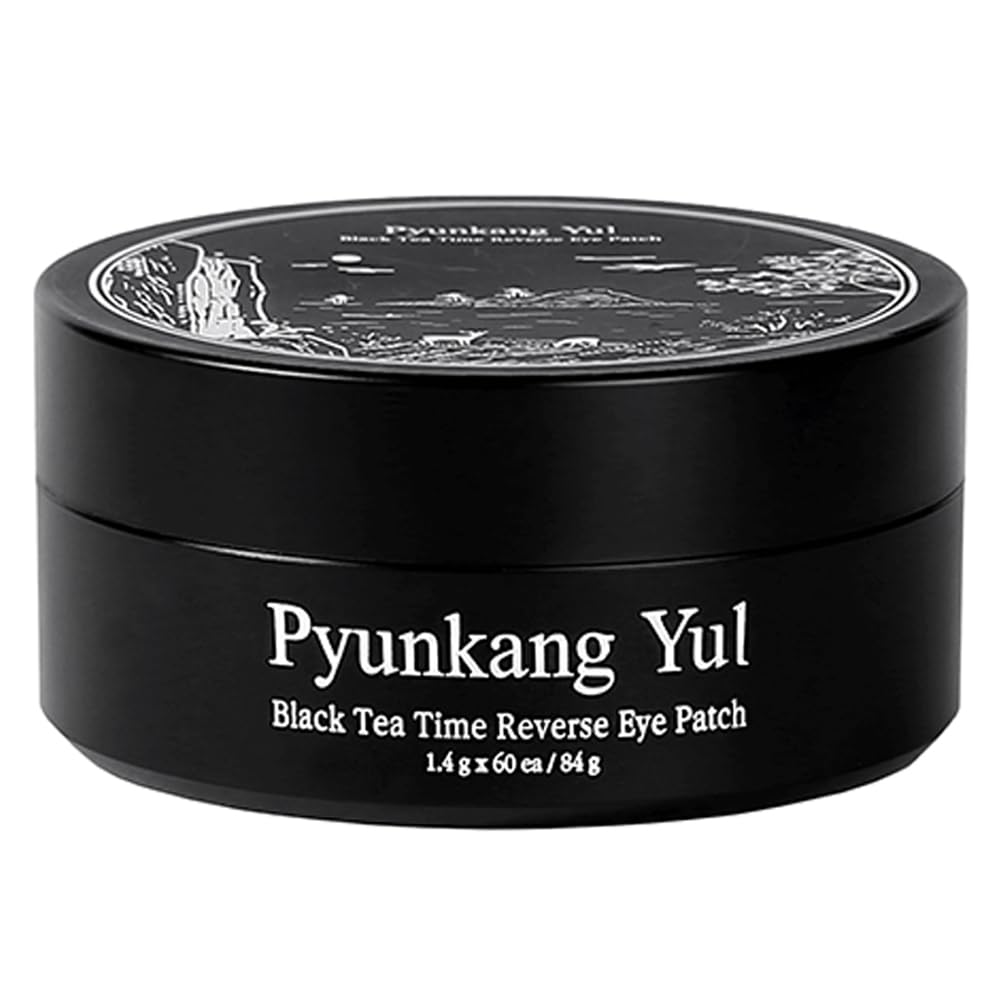 Pyunkang Yul PKY Black Tea Time Ters Eye Patch for Anti-Aging, Deep Nourishing with Low-Molecular Collagen, Dark Circles & Fine Line Care with Kombucha, Korean Skincare (30 Pairs)