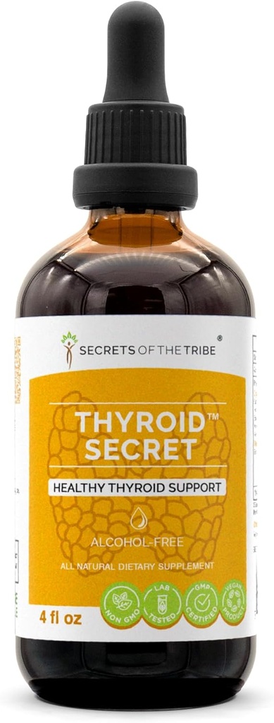 Kabilenin Sırları - Tiroid Gizli, Sağlıklı Tiroid Desteği, Herbal Supplement Yaprakları Alkol Özgür Sıvı Ekstraksiyon (4 f oz)
