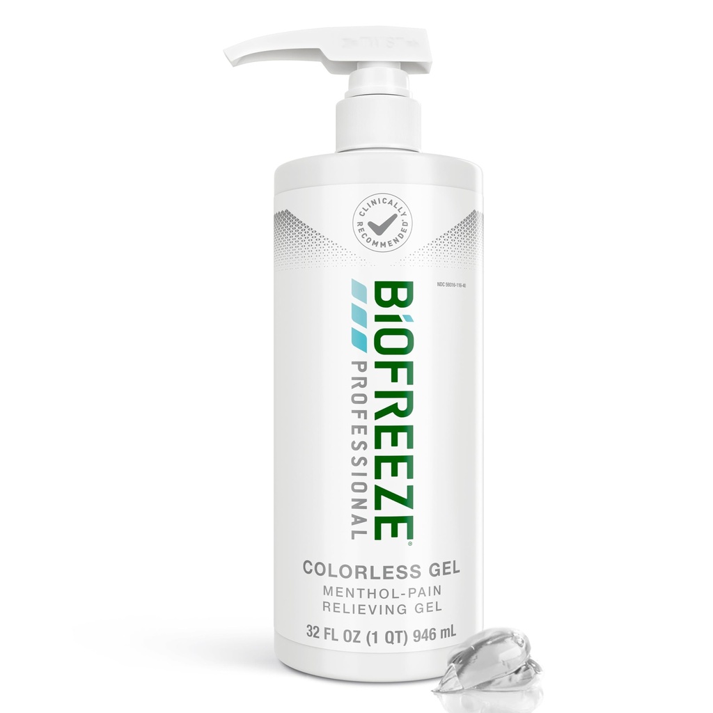 Biofreeze Profesyonel Gel Ağrısı Diz,Boy, Hip, Ortak, Omuz, Basit Backache, Arthritis Pain Reliever, Sore Muscle Relief, Colorless Menthol Gel 32 Fl Oz