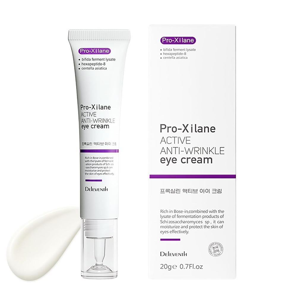 DEleventh Korean Brand Pro-Xilane Active Anti-Wrinkle Eye Cream 20g / Anti-Aging, Anti-Oxidation, Fade Fine Lines, Wrinkles, Dark Circles & Puffiness for Youthful, Bright Eyes