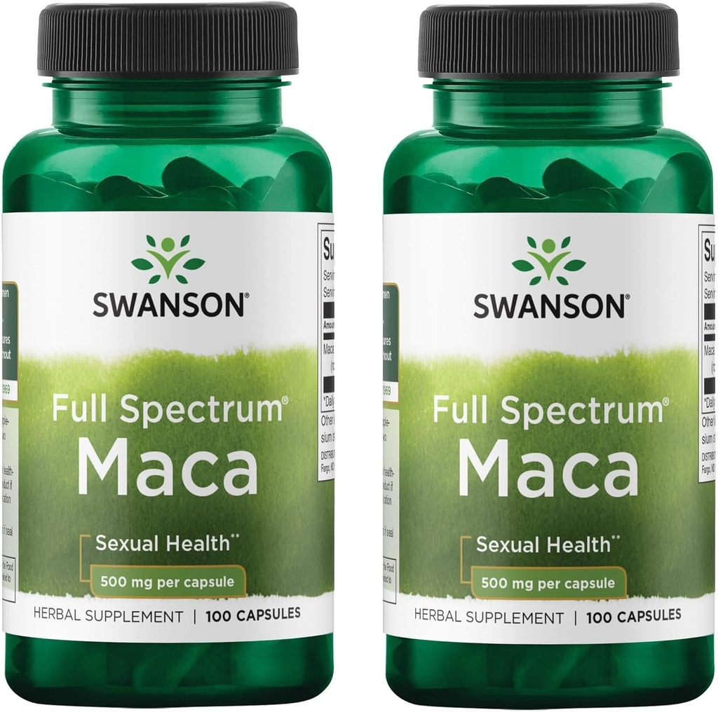 Swanson Maca 500 Milligram 100 Capsules (2 Pack)