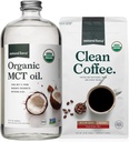 Natural Force Organic Ground Clean Coffee+ Organic MCT Oil Bundle – 100% Καθαρό MCT καρύδας & Μούχλα & Μυκοτοξίνη Δωρεάν καφέ – Μη ΓΤΟ, Κέτο, Παλαιό, και Vegan - 10 Oz Bag και 32 Oz γυάλινη φιάλη