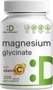 Magnesium Glycinate 500mg Per Capsule (1000mg Per Serving) Plus Vitamin C, 240 Capsules – 100% Chelated for Easy Absorption – Essential Mineral Supplement