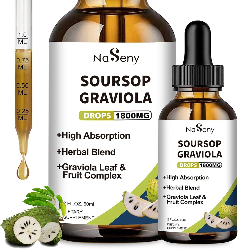 Soursop Bitters Sıvı, Soursop Bitters For Immune, Antioksi, Digestive, Graviola Meyve ve Broşür Ekstraksiyonu, Herbal Türlü Hücre Desteği ve Rejenerasyonu, Daily Supplement, 2 FL OZ OZ