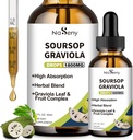 Soursop Bitters Sıvı, Soursop Bitters For Immune, Antioksi, Digestive, Graviola Meyve ve Broşür Ekstraksiyonu, Herbal Türlü Hücre Desteği ve Rejenerasyonu, Daily Supplement, 2 FL OZ OZ